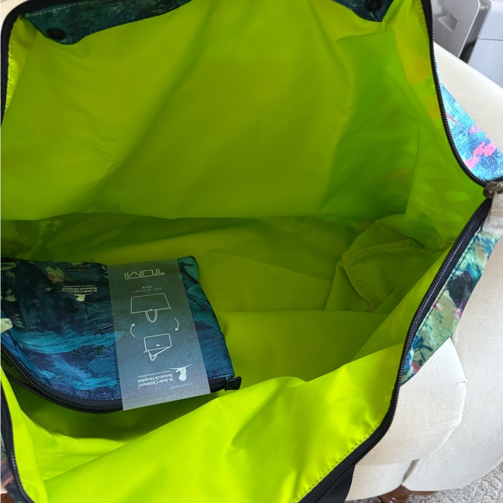 Tumi Tote; St. Jude - Abstract Ocean Print Tote Bag - Blue - Picture 4 of 6